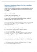 Pulmonary/Respiratory Exam Med-Surg questions with correct answers