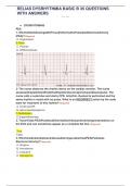 RELIAS DYSRHYTHMIA BASIC B 35 QUESTIONS WITH ANSWERS Course Relias dysrhythmia Institution Relias Dysrhythmia Document includes name of rhythm and picture of EKG strip from Relias exam * note: not ALL answers provided, only 32 out of 35 - see description 