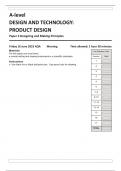 AQA A-level DESIGN AND TECHNOLOGY&colon; PRODUCT DESIGN Paper 2 Designing and Making Principles  7552-2-QP-DesignandTechnology-A-16Jun23
