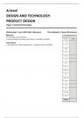 AQA A-level DESIGN AND TECHNOLOGY: PRODUCT DESIGN Paper 1 Technical Principles   Wednesday 7 June 2023 