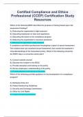 Certified Compliance and Ethics  Professional &lpar;CCEP&rpar; Certification Study  Resources