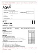 AQA GCSE CHEMISTRY Higher Tier Paper 1&2 QP and M  /scheme 2023 AQA GCSE CHEMISTRY Higher Tier Paper 1&2 QP and M  /scheme 2023 Please write clearly in block capitals. Centre number Candidate number Surname Forename(s) Candidate signature GCSE CHEMISTRY H
