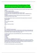SAS Programming Certification Test Questions Solved 2023 100&percnt; Correct