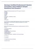 Genesys Certified Professional 8 System Consultant&comma; Voice Platform Sample Questions And Answers&excl;