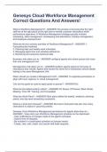 Genesys Cloud Workforce Management Correct Questions And Answers&excl;