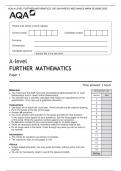 AQA A-LEVEL FURTHER MATHEMATICS 7367-3M PAPER 3 MECHANICS MARK SCHEME 2023 Please write clearly in block capitals. Centre number Candidate number Surname Forename(s) Candidate signature I declare this is my own work. A-level FURTHER MATHEMATICS Paper 1 Ma
