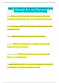 Intro to Political Science Questions and Answers &lpar;Certified Solutions&rpar;