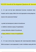 Test Pediatric Growth and Development&colon; NCLEX  &lpar;2023&sol;2024&rpar; Newest Questions and Answers &lpar;Verified Answers&rpar;