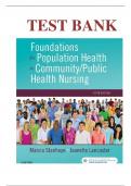 TEST BANK FOUNDATION OF POPULATION HEALTH FOR COMMUNITY/PUBLIC HEALTH NURSING 5TH EDITION STANHOPE CHAPTER 1-32   