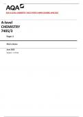 AQA A-level CHEMISTRY 7405/3 Paper 3 Mark scheme June 2023 Version: 1.0 Final
