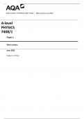 AQA A-level PHYSICS 7408/1 Paper 1 Mark scheme June 2023 Version: 1.0 Final
