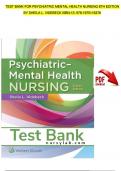 Test Bank For Psychiatric Mental Health Nursing, 8th Edition by Sheila L. Videbeck, Complete Chapters 1 - 24 (100% Verified by Experts)