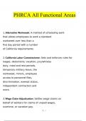 PHRca All Functional Areas questions verified with 100&percnt; correct answers