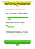 ATI RN Comprehensive Predictor 2023&sol;2024 Form A &sol; RN Comprehensive ATI Predictor 2023&sol;2024 Form A &vert; &lpar;180 Q&A&rpar; 100&percnt; CORRECT &vert; VERIFIED AND RATED 100&percnt;