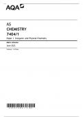 AQA A level CHEMISTRY Paper 1 7404&sol;1 Mark scheme June 2022