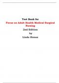 Test Bank for Focus on Adult Health Medical Surgical Nursing 2nd Edition by Linda Honan 