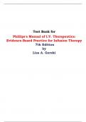 Test Bank for Phillips's Manual of I.V. Therapeutics: Evidence-Based Practice for Infusion Therapy, 7th Edition by Lisa A. Gorski