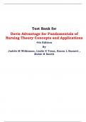 Test Bank For Davis Advantage for Fundamentals of Nursing Theory Concepts and Applications 4th Edition By Judith M Wilkinson, Leslie S Treas, Karen L Barnett , Mable H Smith 
