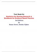 Solution Manual for Statistics for Nursing Research A Workbook for Evidence-Based Practice, 3rd Edition by Susan Grove, Daisha Cipher 
