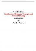 Test Bank for Introductory Chemistry Concepts and Critical Thinking 8th Edition by Charles Corwin 