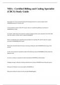 NHA - Certified Billing and Coding Specialist &lpar;CBCS&rpar; Study Guide 2023&sol;2024 VERIFIED QUESTIONS AND ANSWERS