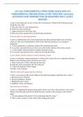 ATI 2019 FUNDAMENTALS PROCTORED EXAM AND ATI FUNDAMENTALS RETAKE EXAM LATEST UPDATED 2023&sol;2024 ACCURATE AND VERIFIED FOR GUARANTEED PASS&vert; LATEST EDITION