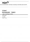 AQA A-level PSYCHOLOGY 7182/2 Paper 2 Psychology in context Mark scheme June 2023 Version: 1.0 Final