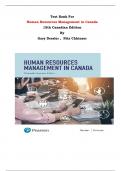 Test Bank For Human Resources Management in Canada 15th Canadian Edition By Gary Dessler ,  Nita Chhinzer|All Chapters, Complete Q & A, Latest|