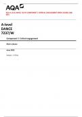AQA A-level DANCE 7237/W Component 2 Critical engagement Mark scheme June 2023 Version: 1.0 Final