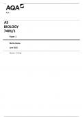 AQA AS BIOLOGY 7401&sol;1 Paper 1 Mark scheme June 2023 Version&colon; 1&period;0 Final 