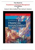 Test Bank for Foundations of Financial Management 17th Edition by Stanley B. Block, Geoffrey A. Hirt, Bartley R. Danielsen |All Chapters, Complete Q & A, Latest|
