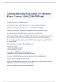 Tableau Desktop Specialist Certification Exam Correct 100%(GRADED A+)