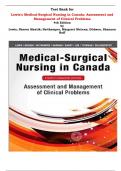 Test Bank for Lewis's Medical-Surgical Nursing in Canada: Assessment and Management of Clinical Problems 4th Edition by Lewis, Sharon Mantik; Heitkemper, Margaret McLean; Dirksen, Shannon Ruff  |All Chapters, Complete Q & A, Latest|