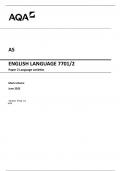 AQA AS ENGLISH LANGUAGE 7701&sol;2 Paper 2 Language varieties  Mark scheme  June 2023  Version&colon; Final 1&period;0  