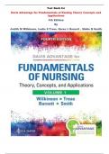Test Bank For Davis Advantage for Fundamentals of Nursing Theory Concepts and Applications 4th Edition By Judith M Wilkinson, Leslie S Treas, Karen L Barnett , Mable H Smith |All Chapters, Complete Q & A, Latest|