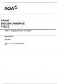 AQA A-level ENGLISH LANGUAGE 7702/2 Paper 2  Language diversity and change Mark scheme  June 2023  Version: 1.0 Final Post-Standardization 