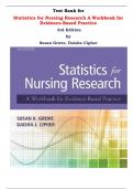 Solution Manual for Statistics for Nursing Research A Workbook for Evidence-Based Practice, 3rd Edition by Susan Grove, Daisha Cipher |All Chapters, Complete Q & A, Latest|