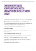 ABMDI EXAM| 60  QUESTIONS| WITH  COMPLETE SOLUTIONS  2023