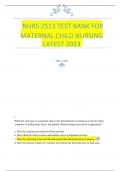 NURS 2513 TEST BANK FOR MATERNAL CHILD NURSING LATEST 2023