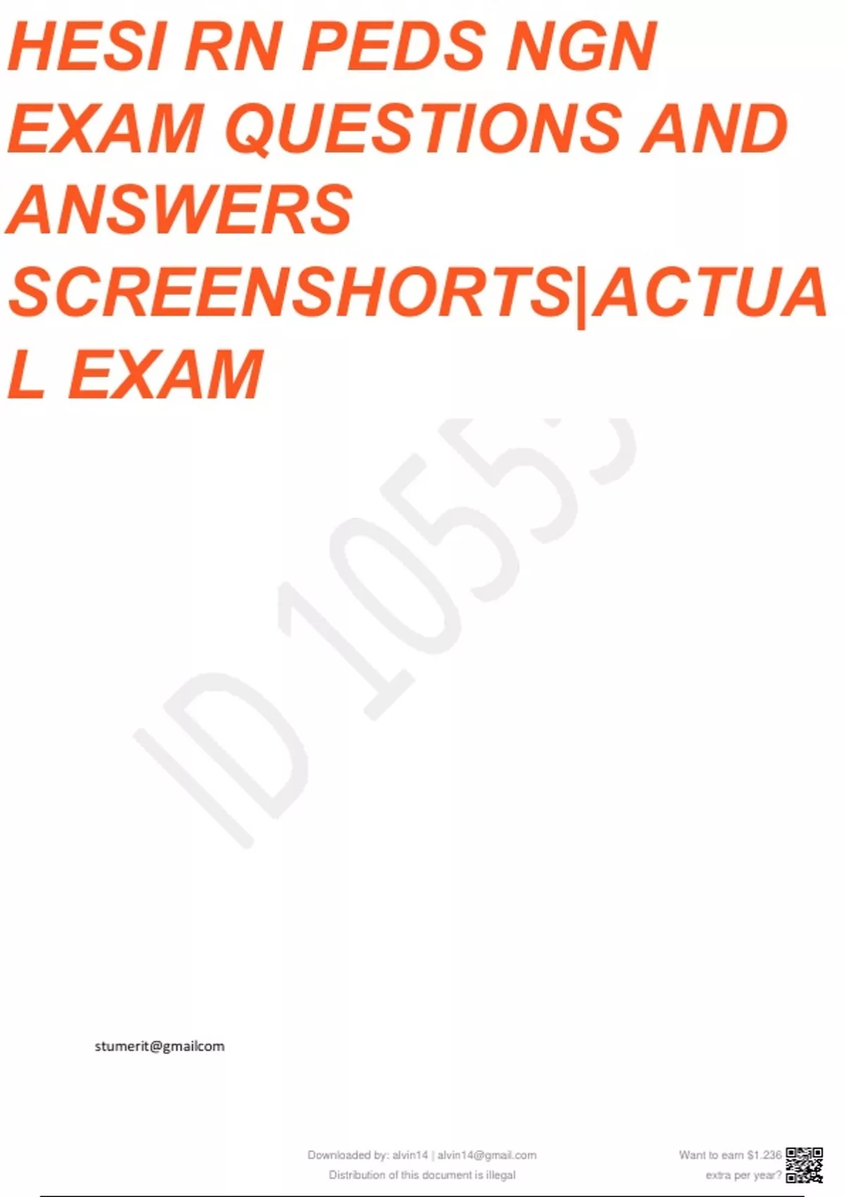 HESI RN PEDIATRICS SCREENSHOTS (PEDS)NGN EXAM-QUESTIONS WITH ANSWER ...