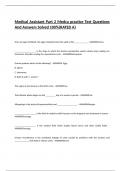  Medical Assistant Part 2 Medca practice Test Questions  And Answers Solved 100&percnt;&lpar;RATED A&rpar;