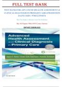 TEST BANK FOR ADVANCED HEALTH ASSESSMENT & CLINICAL DIAGNOSIS IN PRIMARYCARE 6TH EDITION DAINS ISBN: 9780323594554