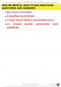 HESI RN MENTAL HEALTH SCREENSHOTS NGN 2023 EXAM-QUESTIONS WITH ANSWER KEYS