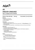 AQA AS ENGLISH LANGUAGE  Paper 1 Language and the individual  7701-1-QP-EnglishLanguage-AS-15May23