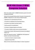 NUR 406 Exam 2 With Complete Solution
