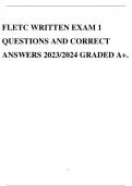FLETC WRITTEN EXAM 1 QUESTIONS AND CORRECT ANSWERS 2023/2024 GRADED A+.