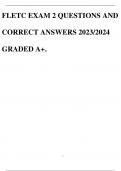 FLETC EXAM 2 QUESTIONS AND CORRECT ANSWERS 2023/2024 GRADED A+.