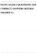 FLETC EXAM 3 QUESTIONS AND CORRECT ANSWERS 2023/2024 GRADED A+ .