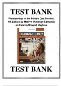 Test Bank for Pharmacology for the Primary Care Provider 4th Edition by Authors: Marilyn Edmunds and Maren Mayhew ISBN 9780323087902 Chapter 1-73 | Complete Guide A+