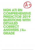 NGN ATI RN COMPREHENSIVE PREDICTOR 2019  QUESTIONS WITH DETAILED CORRECT ANSWERS &sol;A&plus;  GRADE